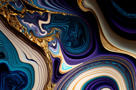 Luxury texture. Marble Swirls and Agate Ripples. Colorful ocean waves.の素材