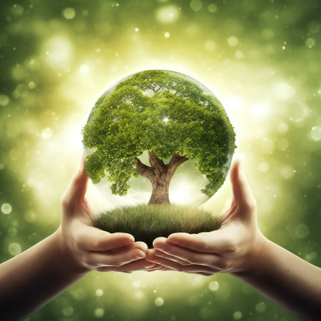 Importance of saving nature in the form of an illustration mockup.の素材