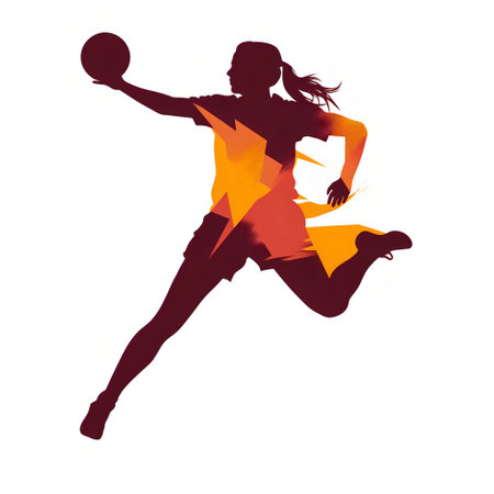 2D silhouette of an active woman doing sport.の素材