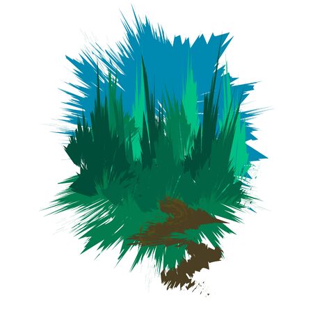 Image of pine and spruce forest, stylized as a paint stainのイラスト素材