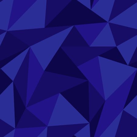 Techno seamless pattern with mosaic of random dark blue trianglesのイラスト素材