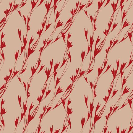 beautiful elegant spring seamless pattern with small abstract red flowersのイラスト素材