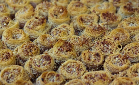 Bahlava close-up at Shuk Carmel  main market in Tel-Aviv , Israelの写真素材