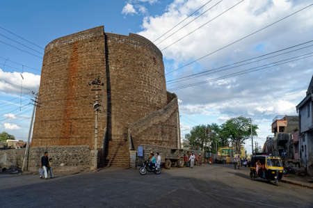 Upli Buruz Built around 1584 by Hyder Khan, is an 80-foot-high (24 m) tower standing to the north of Dakhani Idgah in Bijapur State Karnataka India  November 16 2009のeditorial素材
