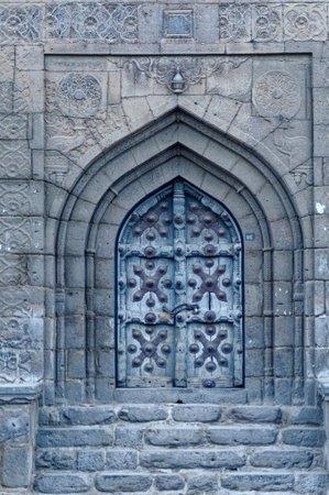 Decorative gate of Mehtar Mahal dated to 1620 is one of the most elegant structures in the fort of Bijapur State Karnataka India November 16 2009のeditorial素材
