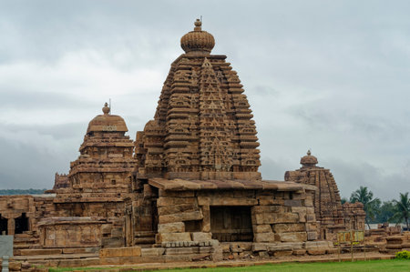 Kadasiddeshwara temple of Pattadakal Hindu god Shiva Kadasiddeshwara temple at Pattadakal District Bagalkot State Karnataka India November 16 2009のeditorial素材
