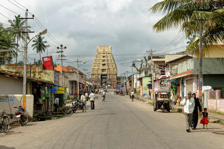 Main entrance Gopura (tower) of a Chennakeshava Temple, Belur District Hassan State Karnataka India November 2009のeditorial素材