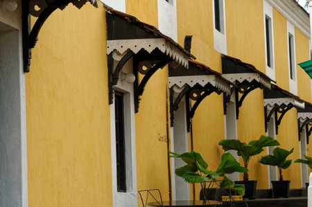 Tourist hotel rooms in fort of Terekhol State Goa India November 2009のeditorial素材