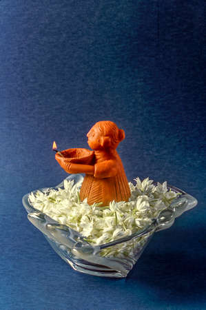 Diwali greeting card Design Oil lamp Mumbai Maharashtra India March 15 2017の写真素材