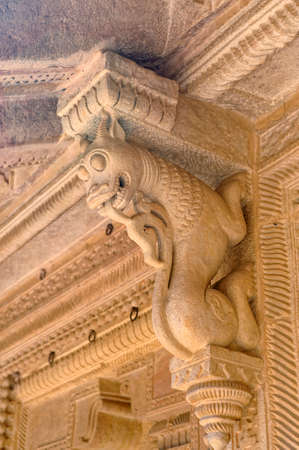 Decorative pillars of Manmandir Palace at Gwalior fort state Madhya Pradesh India 03/10/2010のeditorial素材