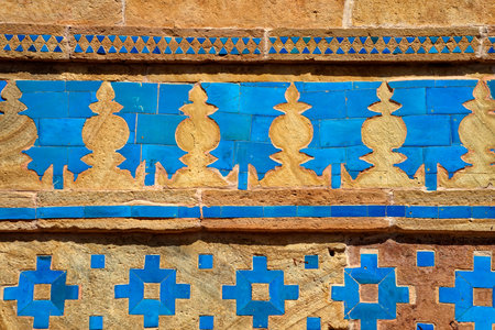Mural in Mosaic tiles at fort Gwalior state Madhya Pradesh India 03/10/2010