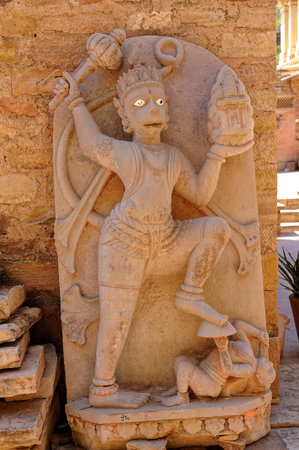 Statue of a Hindu God Hanuman at Gwalior state Madhya Pradesh India 03 12 2010のeditorial素材