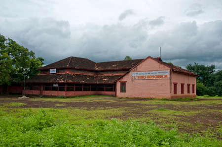 Old building of St.Thomas High School  in Wai district Satara state Maharashtra India 08 01 2011のeditorial素材
