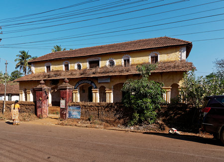 Building of Hindu temple Kanle Devappanavara Chathra at Sagara state Karnataka India 02 22 2020のeditorial素材