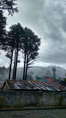 Stormy weatherat at Himalayan hill station Gwaldam state Uttarakhand India 03 14 2020のeditorial素材