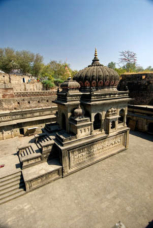 Chhatri looks like decorative temple at Maheshwar state Madhya Pradesh  India Asia 03 02 2008のeditorial素材