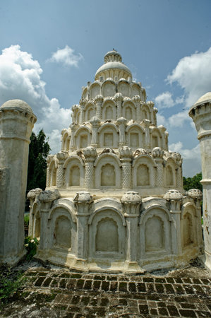 Decorative White Dome (Shikhara) 0f Khandoba Temple at Ambad Jalna state Maharashtra india 09 24...