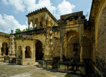 Architecturally beautiful Khandoba Hindu Temple at Ambad Jalna state Maharashtra India 09 24 2012