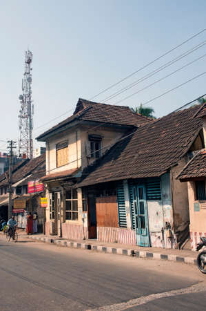 Traditional architectural building of city Thiruvananthapuram state Kerala India 01 25 2010のeditorial素材