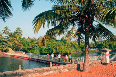 Tourist enjoying Veli tourist park at lake at Trivandrum state Kerala India 01 26 2010のeditorial素材