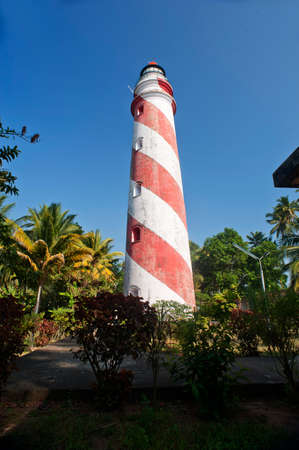 View of a Thangasseri Light House Kollam state Kerala India 01 29 2010のeditorial素材
