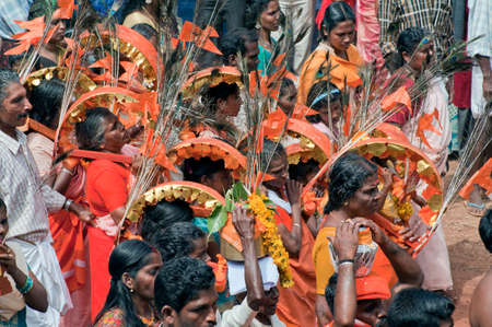 Group of ladies fulfilling vow in Thaipusam Festival in state Kerala India 01 30 2010のeditorial素材