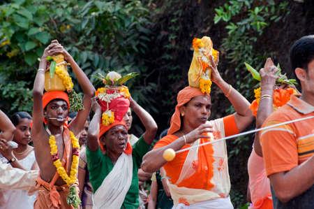 Group of ladies fulfilling vow in Thaipusam Festival in Kerala India 01 30 2010のeditorial素材