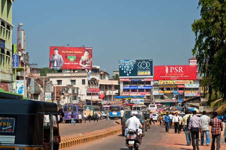 Traffic on M G Road of Mangalore state Karnataka India 02 05 2010のeditorial素材