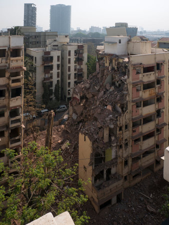 Controlled destruction by machines in Bandra Mumbai state Maharashtra India 03 13 2022