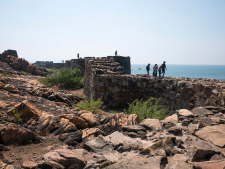 Tourist visiting Sindhudurg Fort in holidays near Malvan district Sindhudurg state Maharashtra India 02 18 2022のeditorial素材