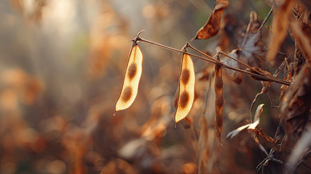 The Pea in fall, warm amber light, crisp air, shallow depth of field, soft natural bokeh, true-to-life color, minimal stylingの写真素材