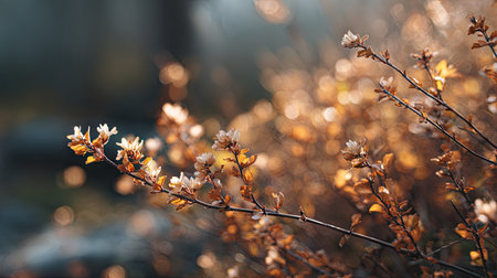The Vanilla in fall, warm amber light, crisp air, shallow depth of field, soft natural bokeh, true-to-life color, minimal stylingの写真素材