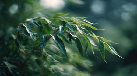 A detailed photograph of a single Black ash, swaying gently in the wind, captured in natural...