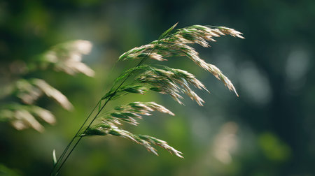 A detailed photograph of a single Flax, swaying gently in the wind, captured in natural daylight....
