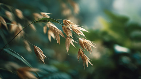 A detailed photograph of a single Oats, swaying gently in the wind, captured in natural daylight....