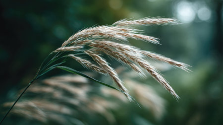 A detailed photograph of a single Spelt, swaying gently in the wind, captured in natural daylight....
