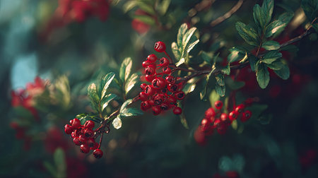 Riberry swaying gently in the wind, realistic photography style, bright and vivid colors, natural...