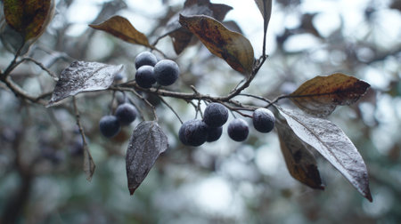 The Jabuticaba in winter, chilling air envelops, a few lingering leaves tremble, still atmosphere