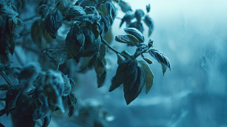 The Basil in winter, chilling air envelops, a few lingering leaves tremble, still atmosphere
