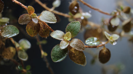 The Bacopa in winter, chilling air envelops, a few lingering leaves tremble, still atmosphereの写真素材