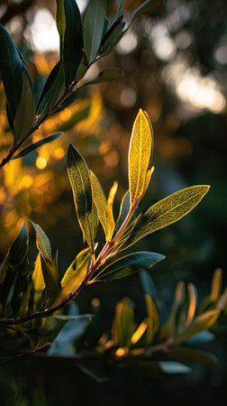 The Olive at dawn, soft golden sunlight kissing leaves, clean air, natural color tone.