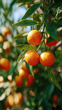 A wide shot of Clementine swaying gently in the wind, realistic photography style, bright and vivid...