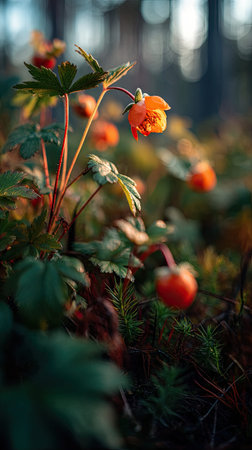 A wide shot of swaying gently in the wind, realistic photography style, bright and vivid colors,...