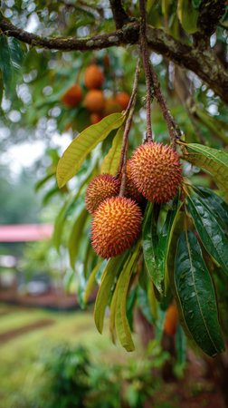 A wide shot of Salak swaying gently in the wind, realistic photography style, bright and vivid...
