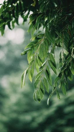 A detailed photograph of a single White ash, swaying gently in the wind, captured in natural...