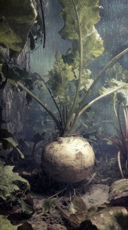 The Turnip in winter, chilling air envelops, a few lingering leaves tremble, still atmosphere,...