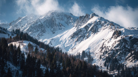 A photograph of Alpine mountains 38 with alpine mountains above forest line, small alpine...