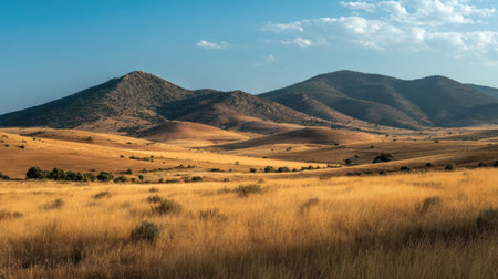 A photograph of Iberian peninsula hills 174 with iberian rural hill landscape, dry mediterranean...