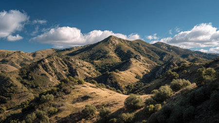 A photograph of Iberian peninsula hills 153 with iberian hill ridge landscape, low mediterranean...