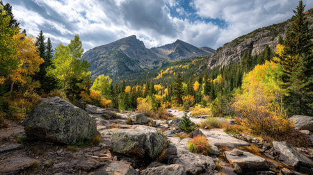 A photograph of Rocky Mountains wilderness 450 with rocky mountain mountain pass, granite mountain...
